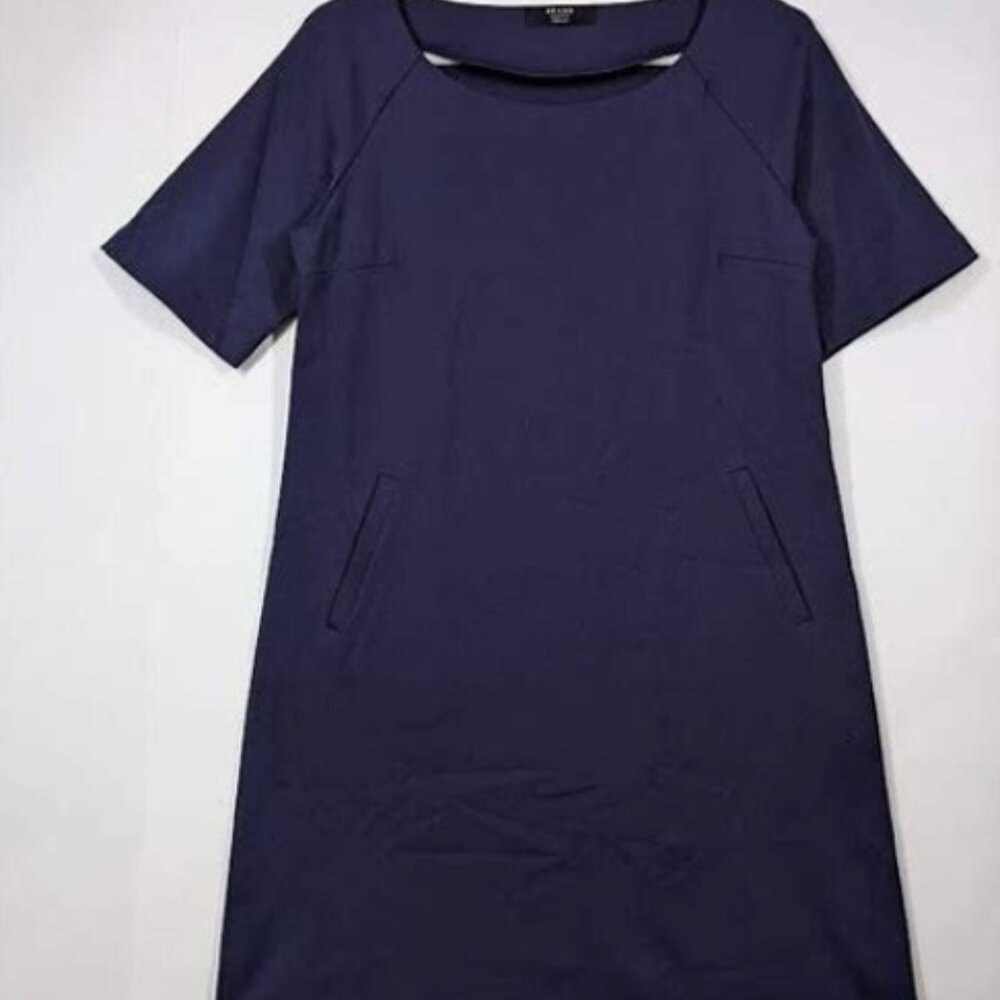 Brass minimalist navy blue shift dress size small